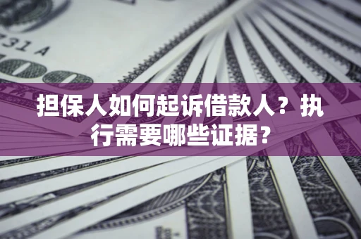 武汉担保人如何起诉借款人？执行需要哪些证据？
