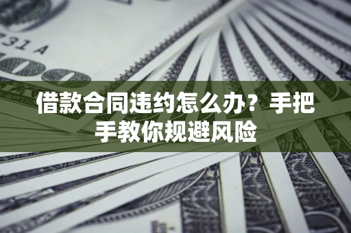 武汉借款合同违约怎么办？手把手教你规避风险