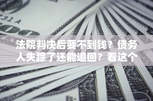 武汉法院判决后要不到钱？债务人失踪了还能追回？看这个方法！