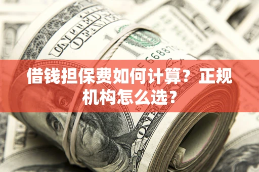 武汉借钱担保费如何计算？正规机构怎么选？