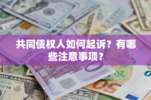 武汉共同债权人如何起诉？有哪些注意事项？